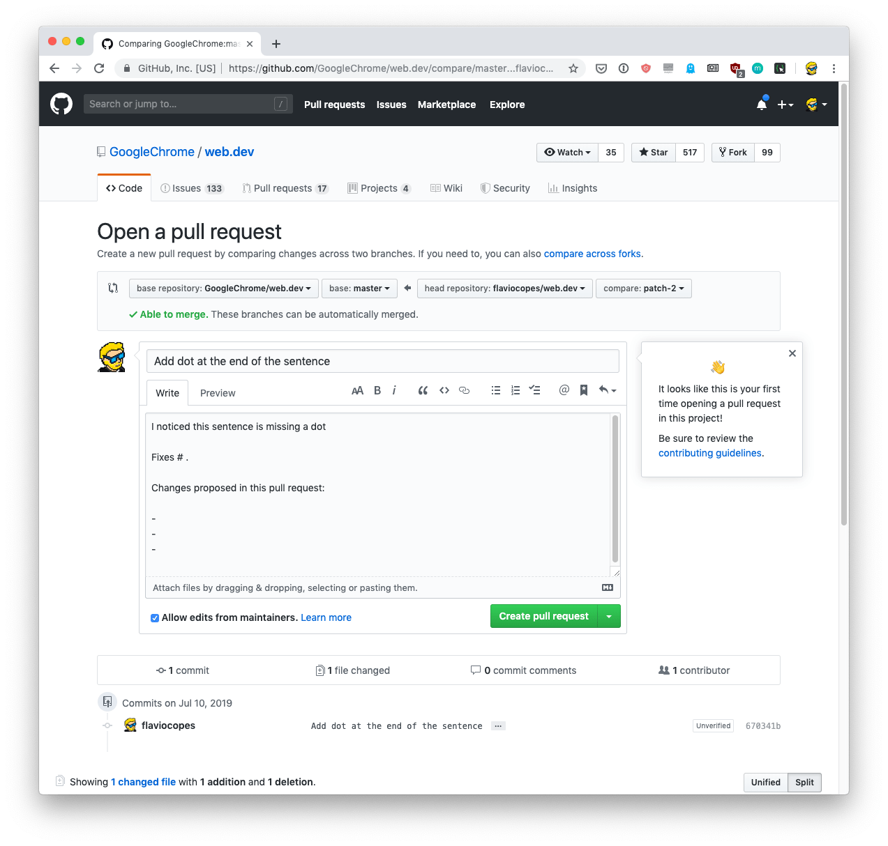 open-pull-request