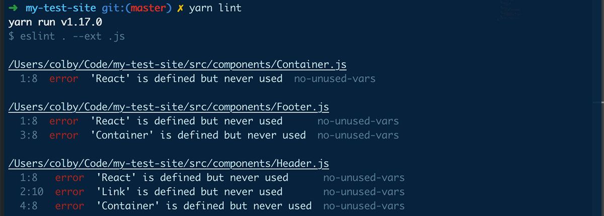 lint-with-react-errors