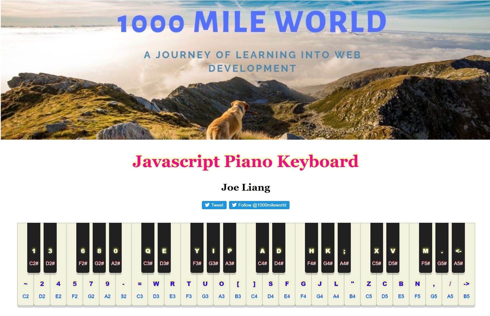 Virtual Piano Keyboard With JavaScript - piano.js