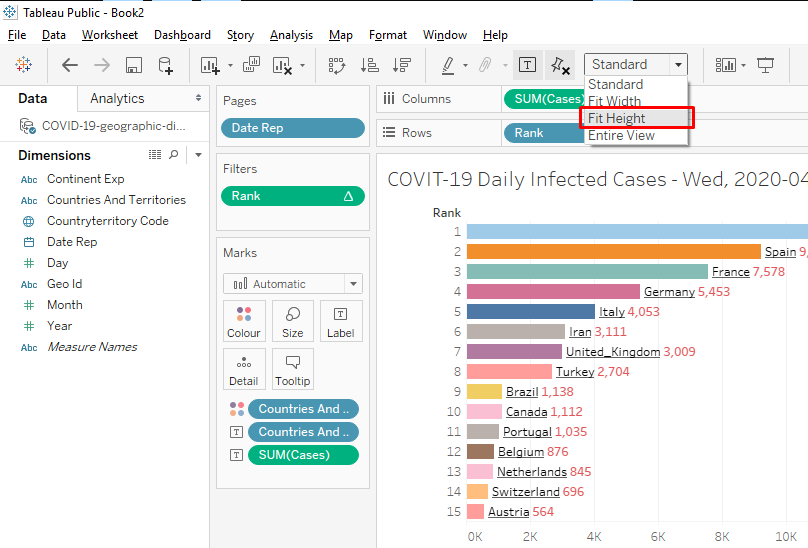 How to Build a Bar Chart Race on COVID-19 Cases in 5 Minutes with Tableau