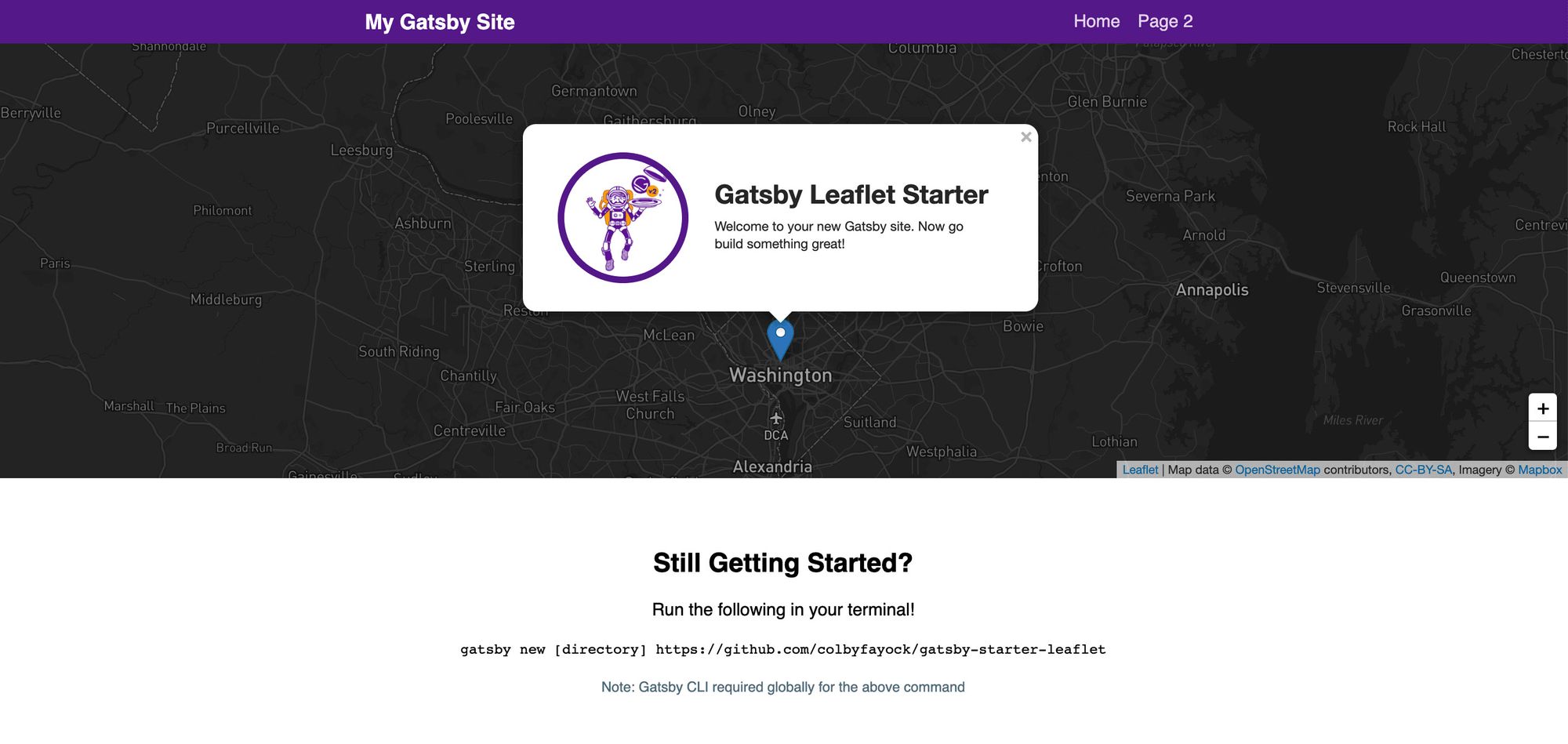 gatsby-starter-leaflet-with-mapbox-tilelayer-in-browser