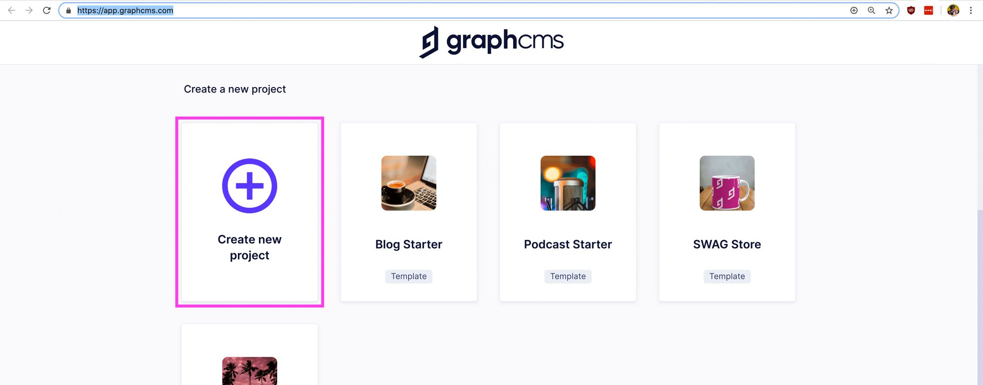 graphcms-create-new-project
