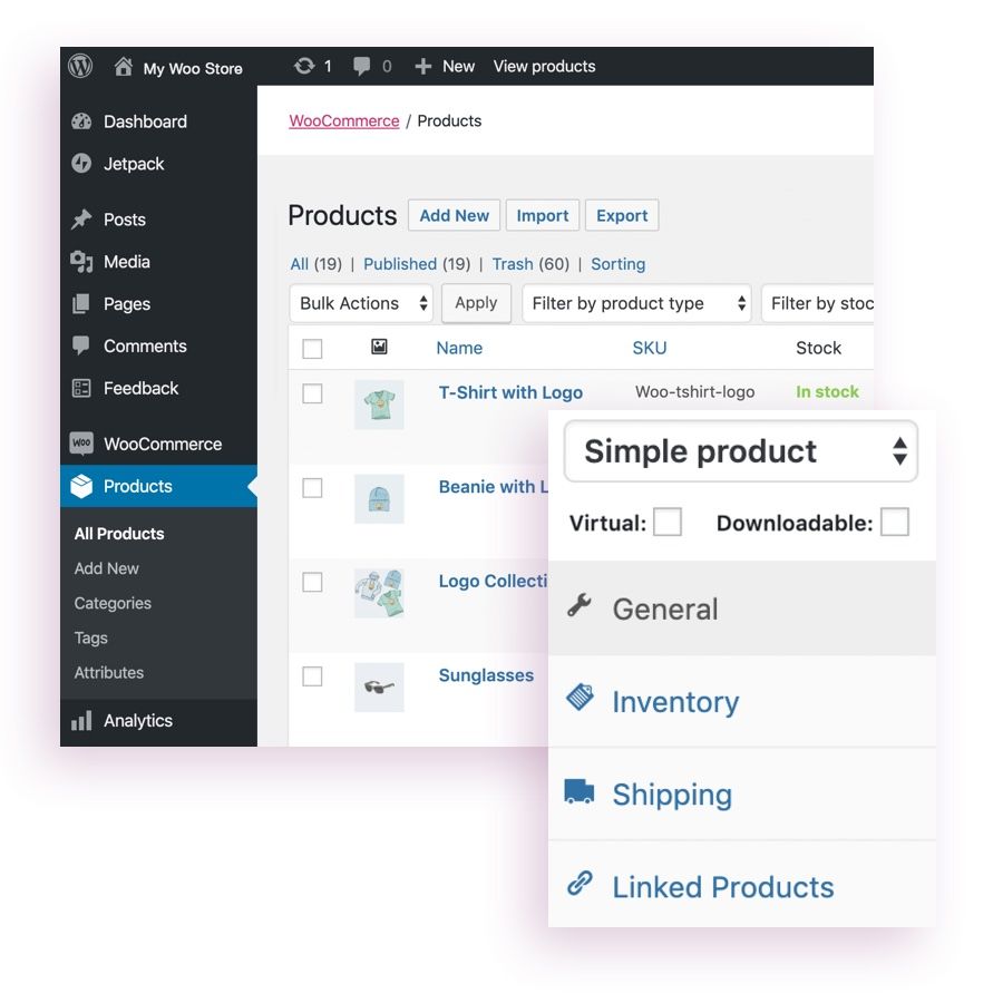 WooCommerce products view