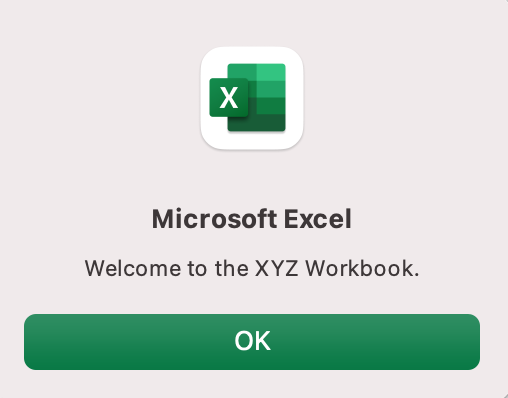 Welcome to XYZ notebook message example