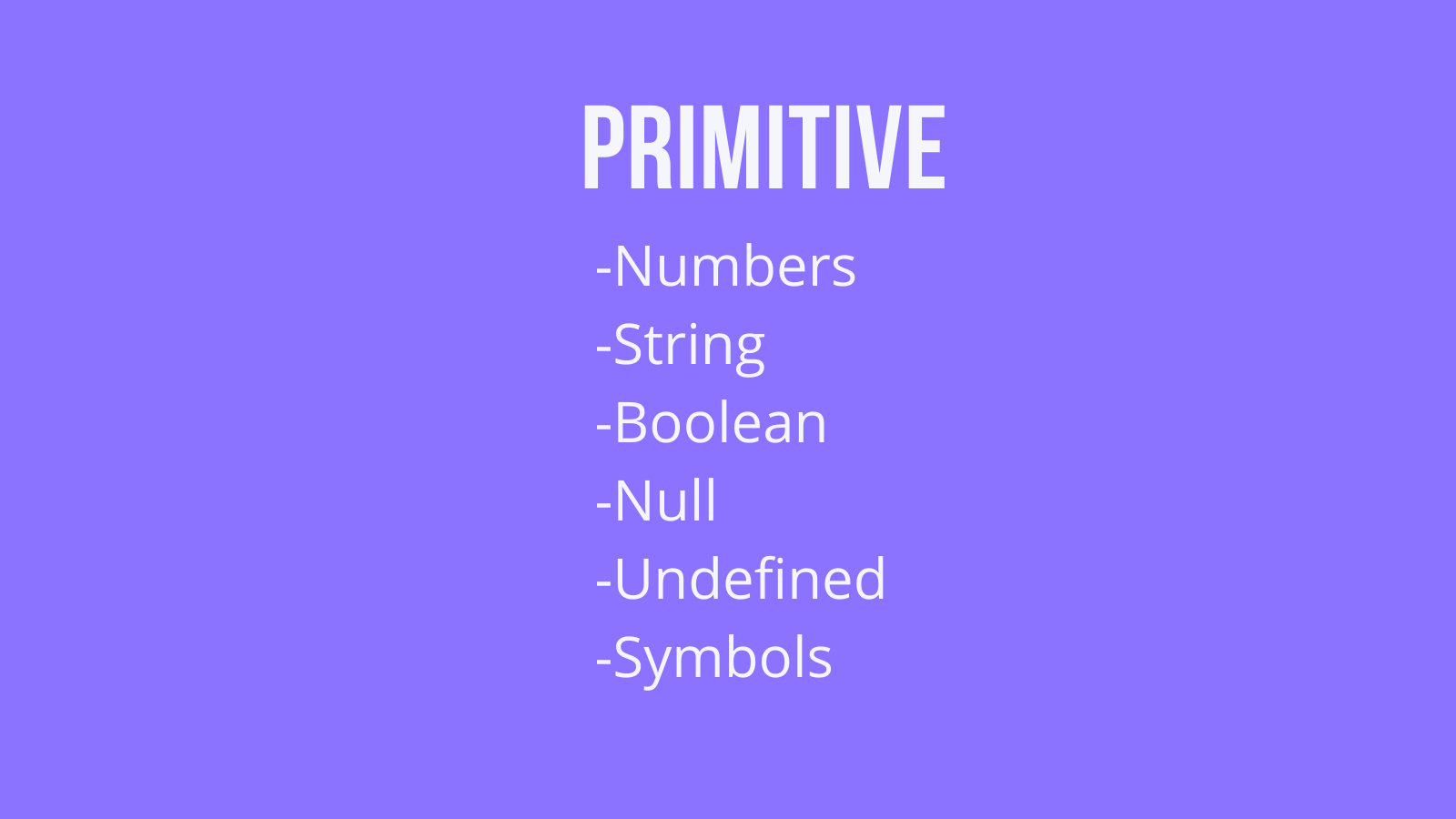 Primitive data types