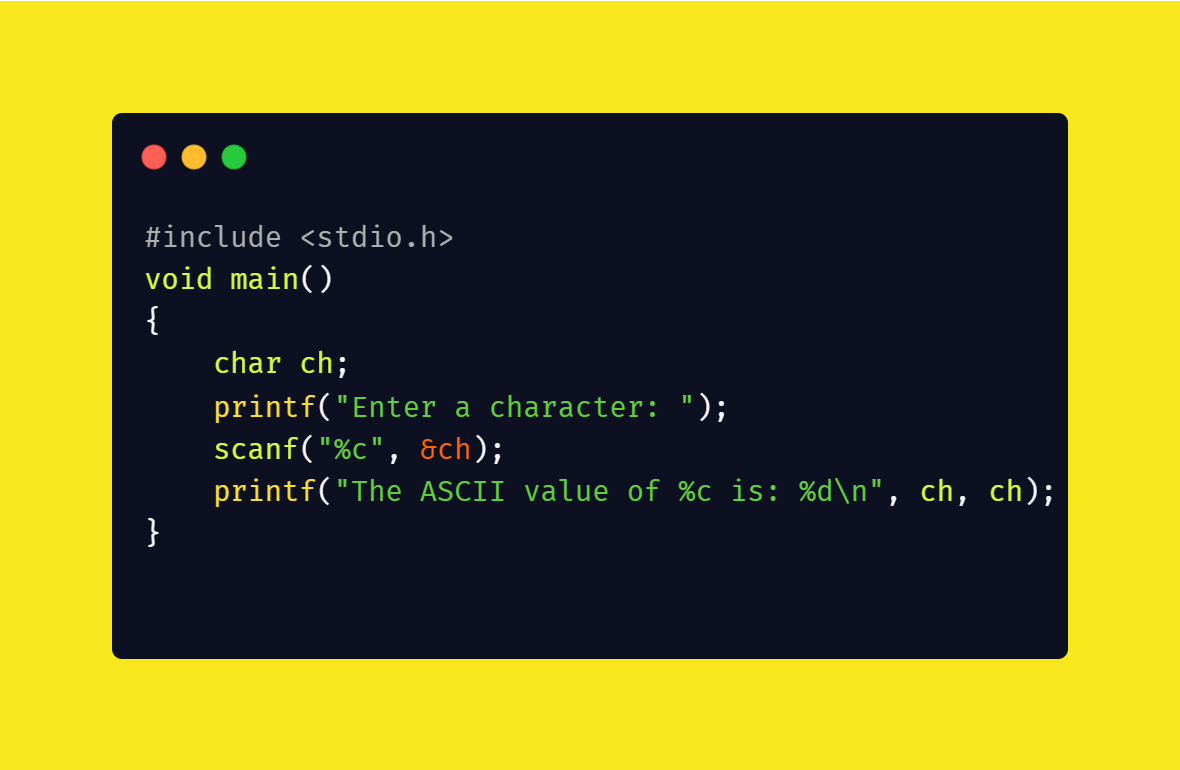 How to Get the ASCII Value of Any Character with One Line of Code
