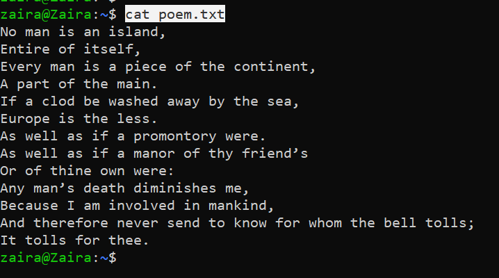 content of file poem.txt