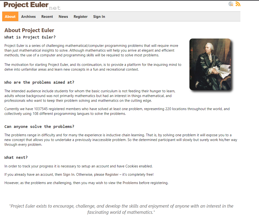 Project Euler banner image