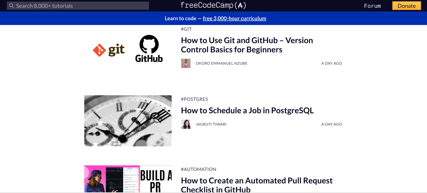 freeCodeCamp-News-Homepage