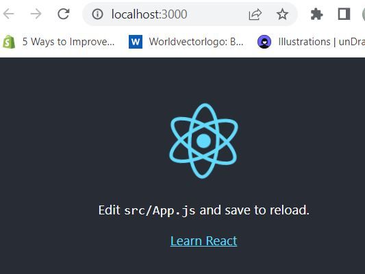 Create react app up and running on localhost