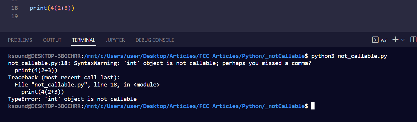 Typeerror: Int Object Is Not Callable – How To Fix In Python