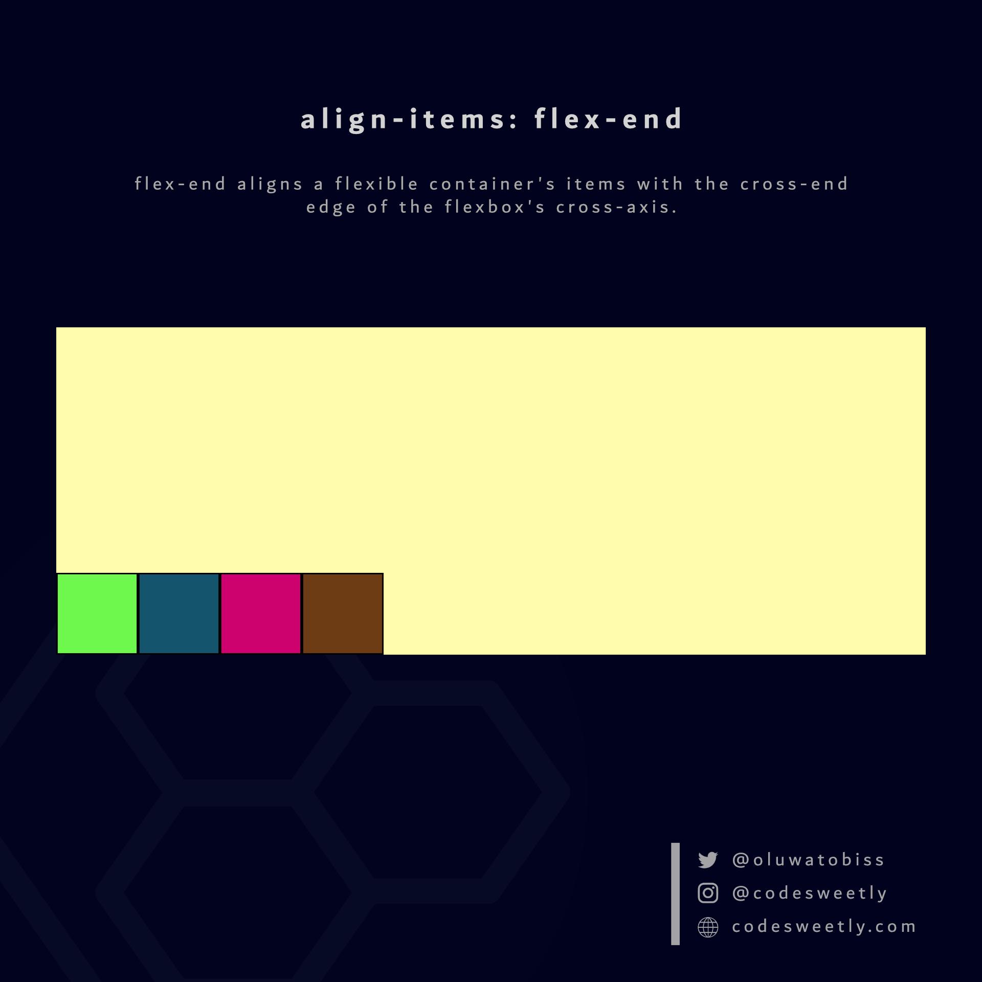 Illustration of align-items' flex-end value