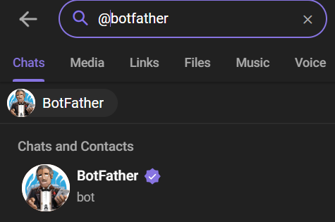 BotFather Telegram Bot