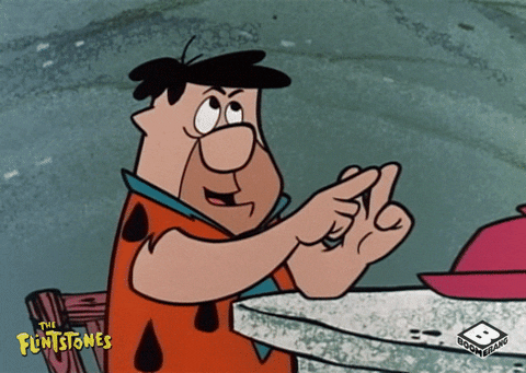 Fred Flinstone counting on fingers