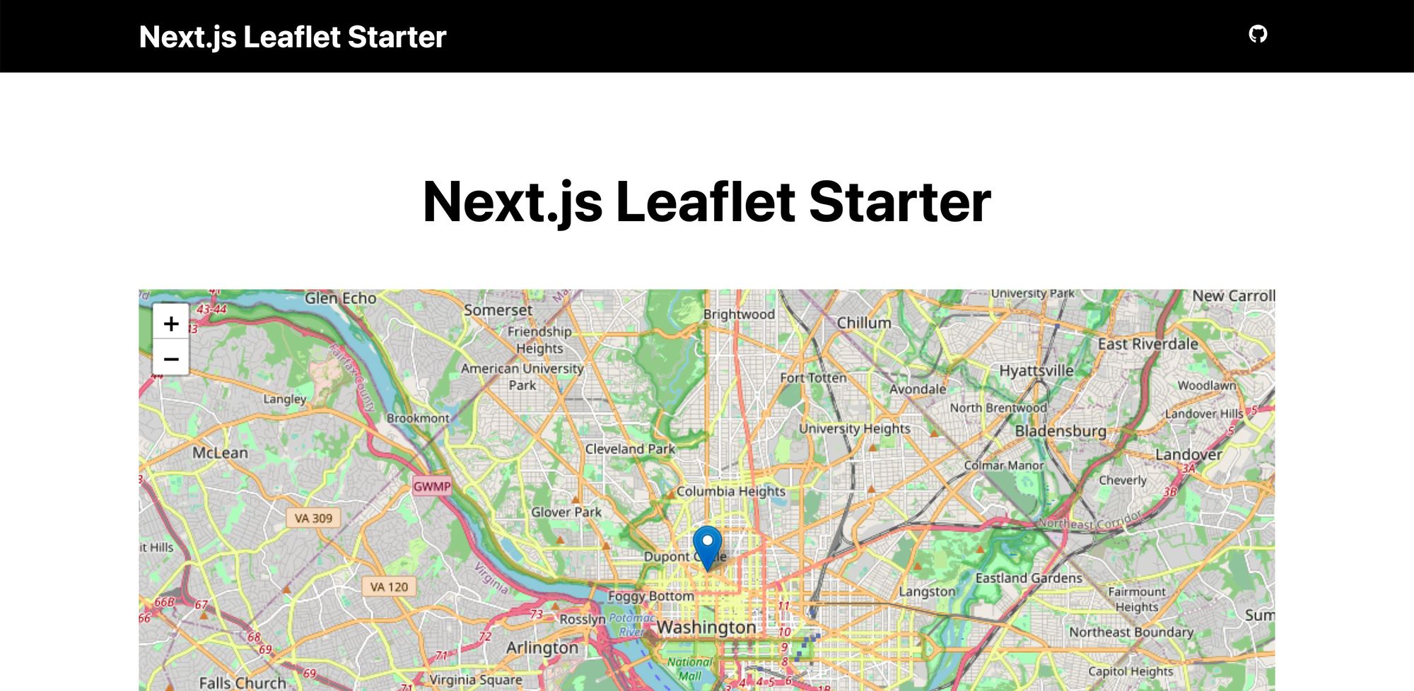 New application with map from Next.js Leaflet Starter