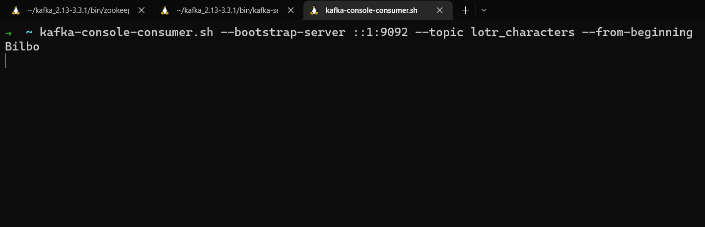 kafka-console-consumer reading the message sent by the producer in our Java app