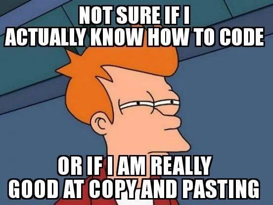 Coding by copy and paste Meme