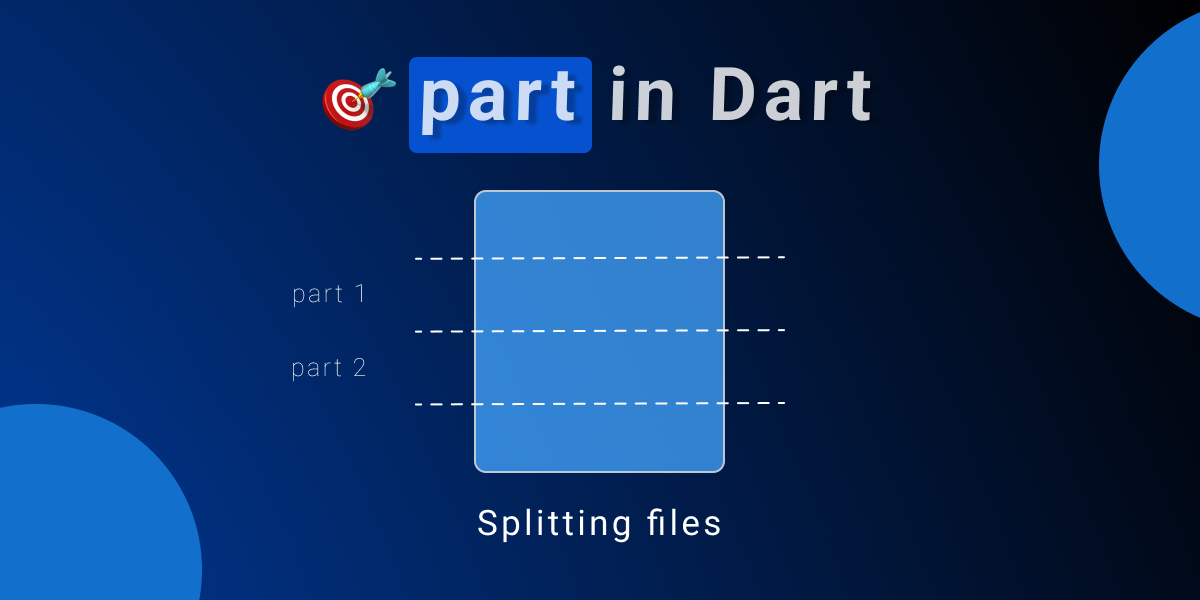 pålidelighed Il pålægge How to Use part in Dart – Splitting Files for Scoped Access