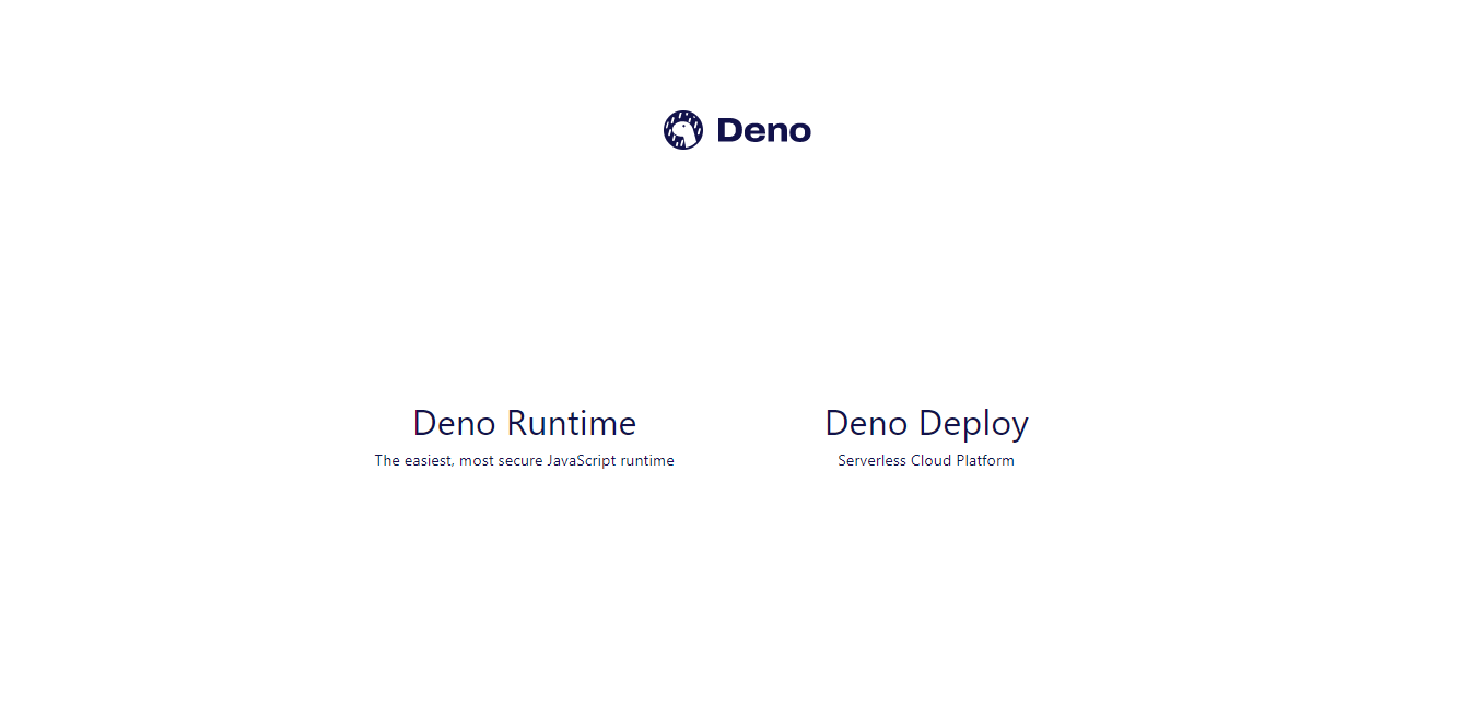 Homepage of the Deno Website