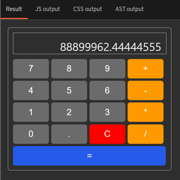Image showing the numbers displaying on the screen when clicked.