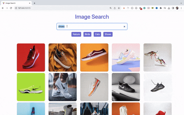 Displayed Images After Entering Search Term