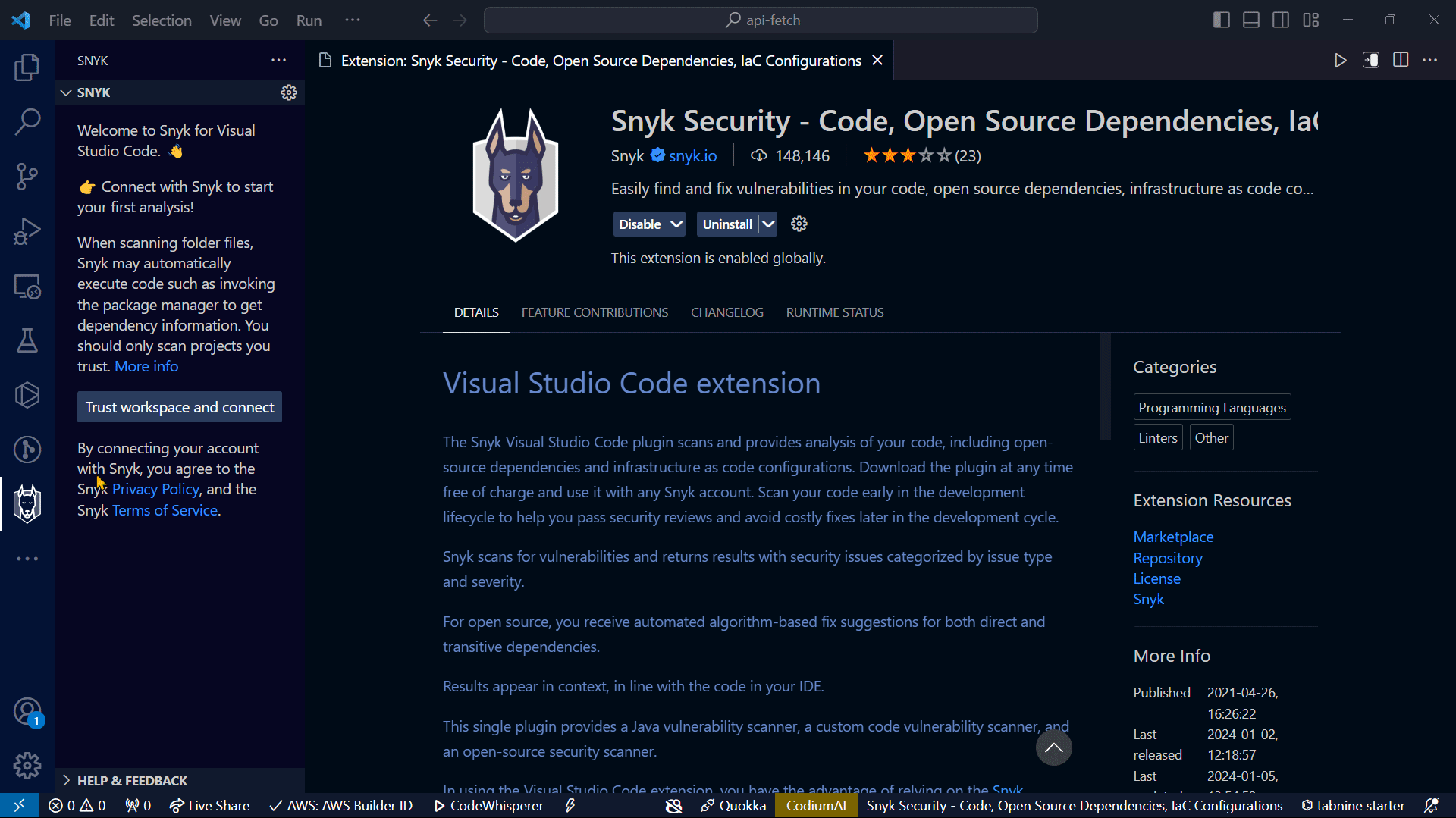 Authenticate and connect to so it works with your visual studio code