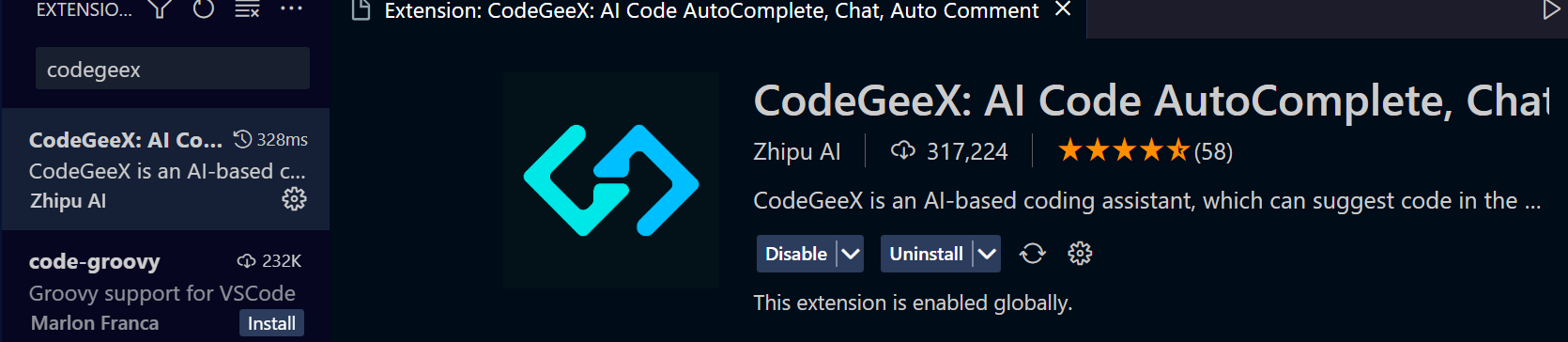 Install CodeGeex