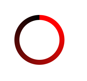 The progress indicator where the color gradient goes slowly from red to black