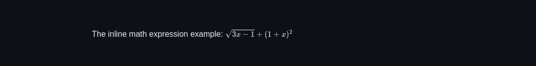 Inline math expression example