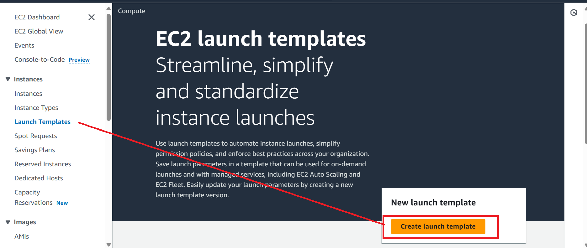 AWS launch templates