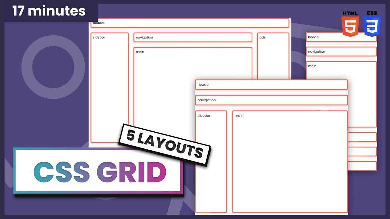 Learn CSS Grid by Building 5 Layouts in 17 minutes