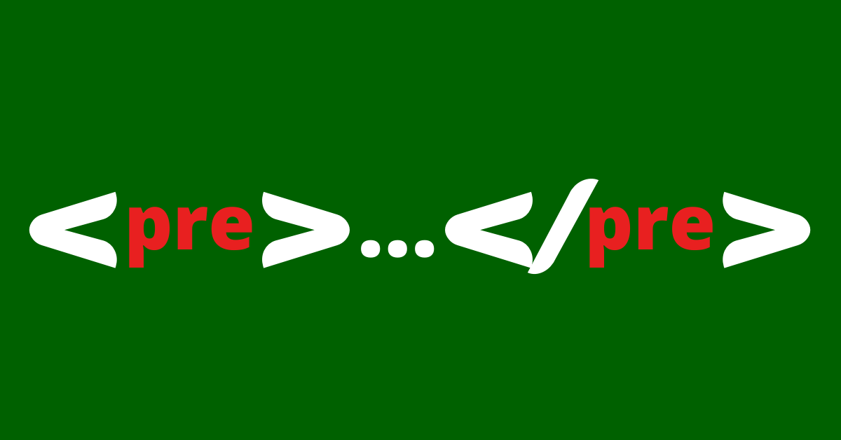 <pre> Tag in HTML – Example Code