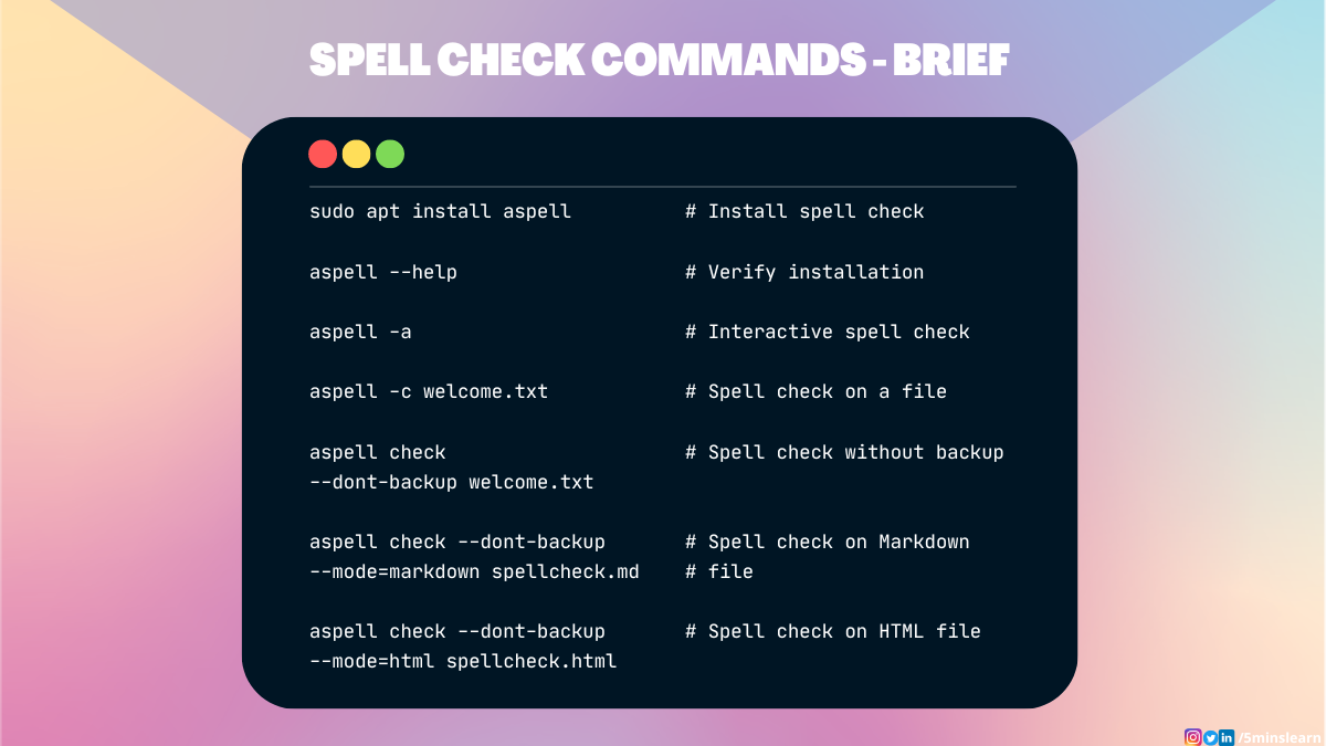How to Use Spell Check on your Linux Terminal