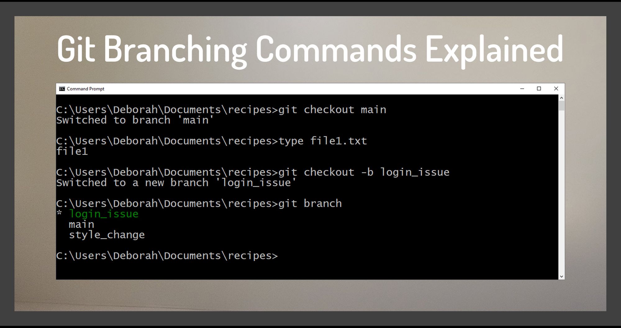 Git Branching Commands Explained with Examples