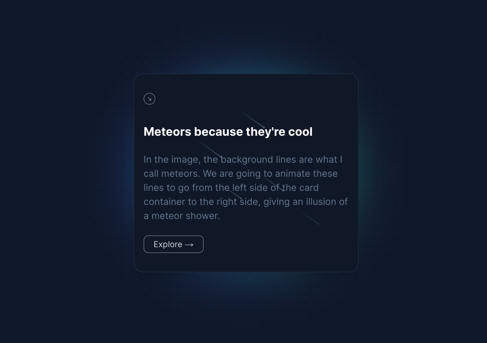 Image for How to Create a Meteor Effect with React and TailwindCSS
