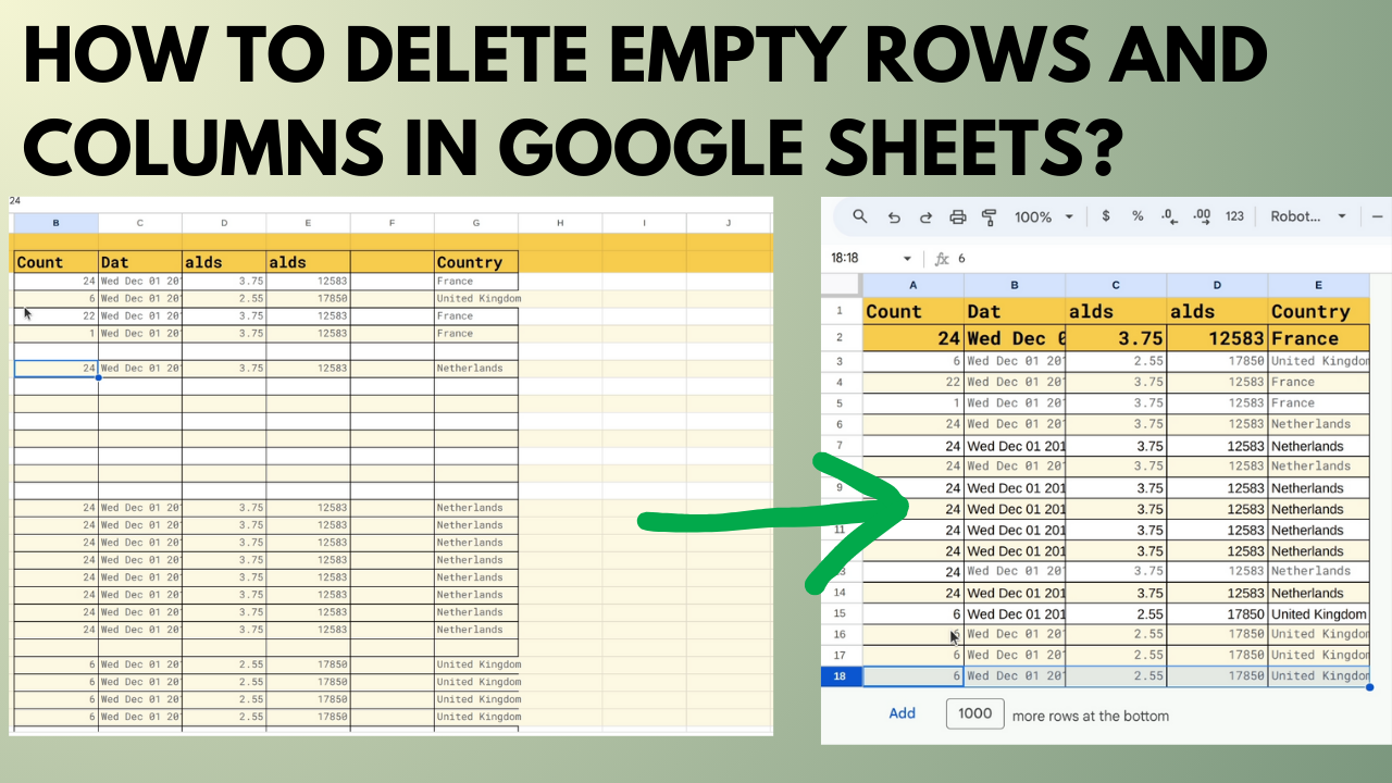 How to Remove Empty Rows and Columns in Google Sheets