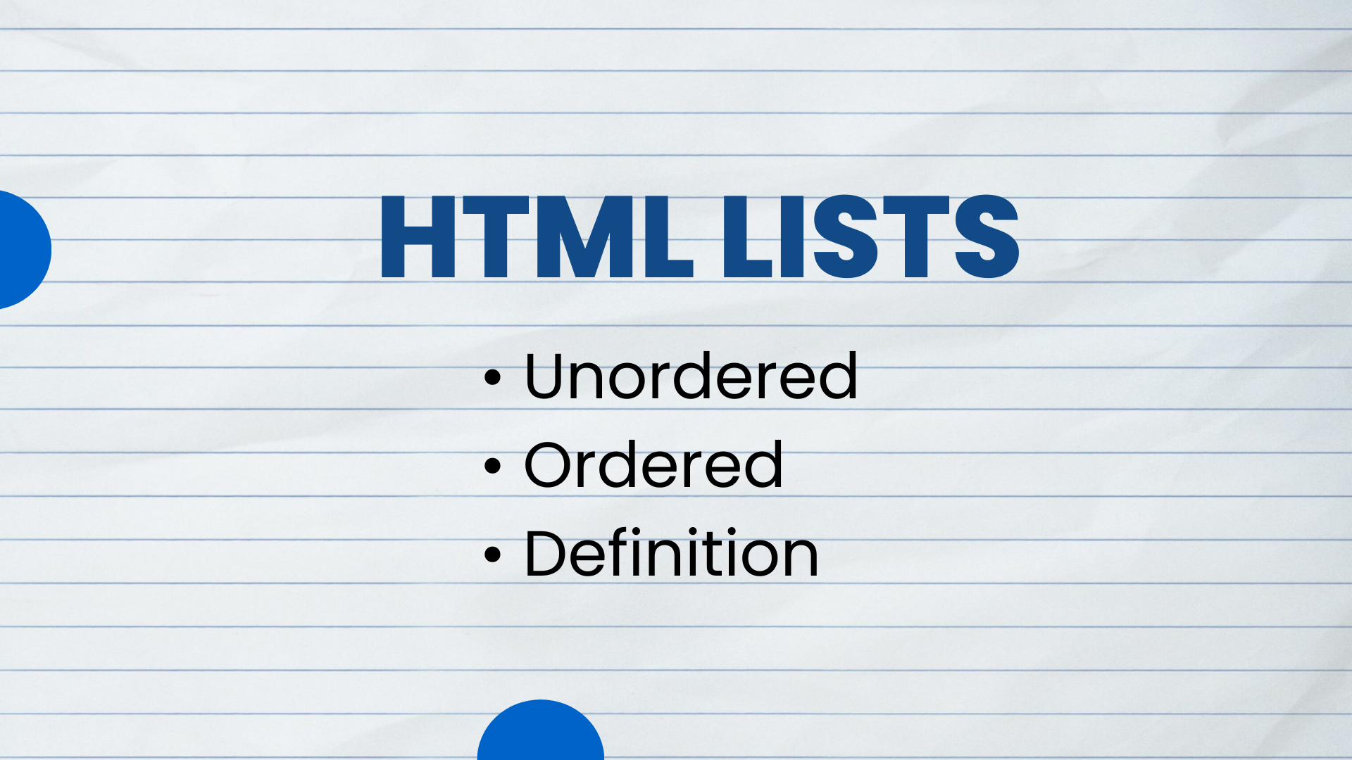 Image for HTML Lists – Ordered, Unordered and Definition List Examples