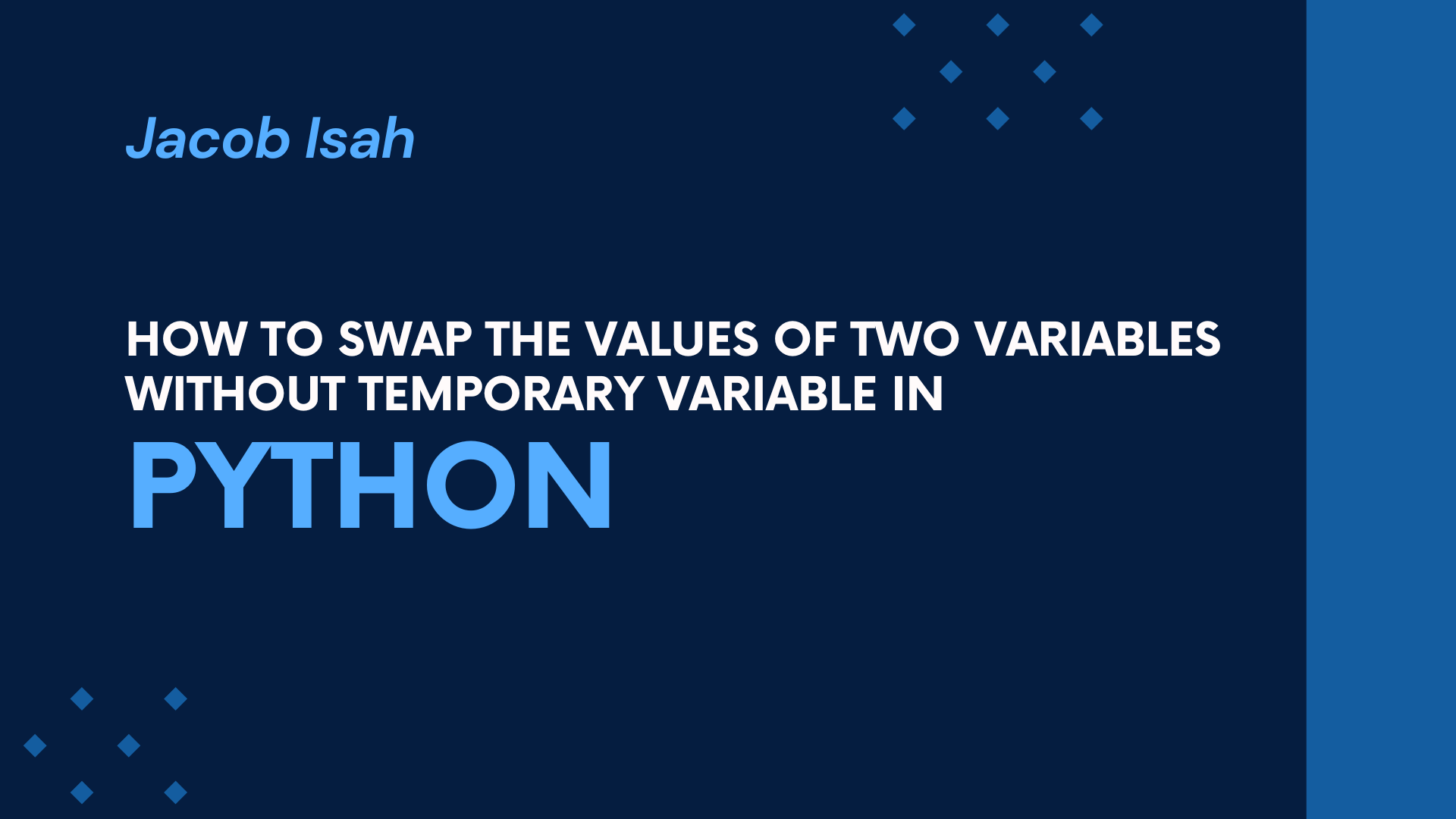 Image for How to Swap the Values of Two Variables Without a Temporary Variable in Python