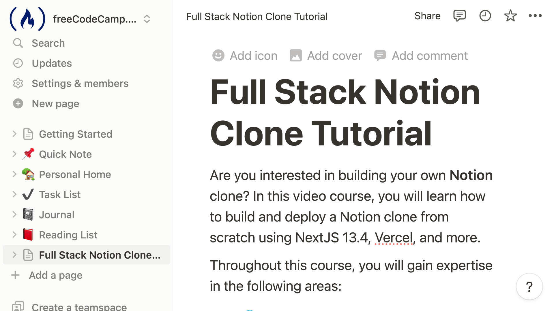 Image for Build and Deploy a Full Stack Notion Clone with Next.js, DALL-E, Vercel