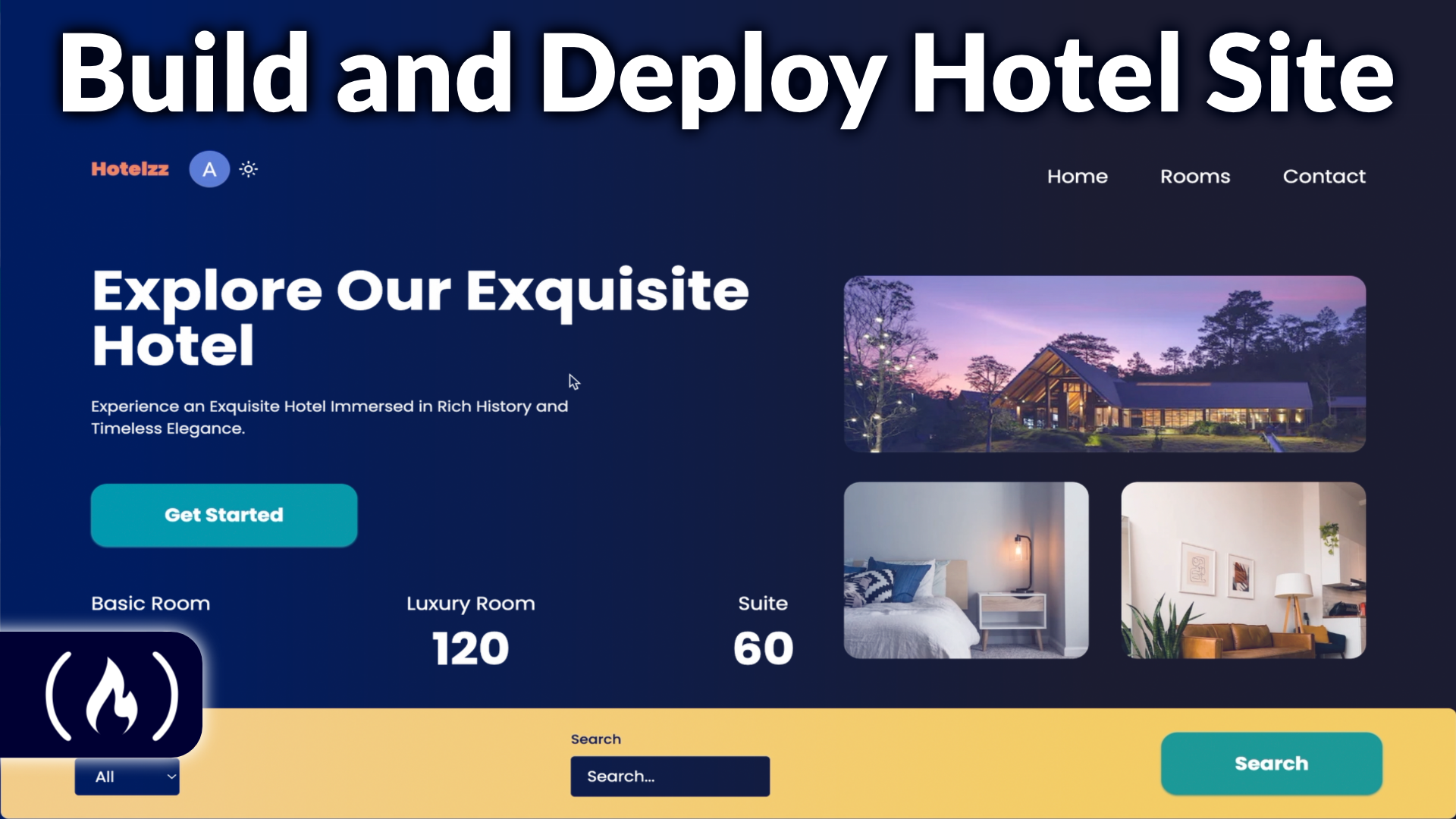 Image for Full Stack JavaScript Course: Build a Hotel Management Site with Next.js, Sanity.io, and Tailwind CSS