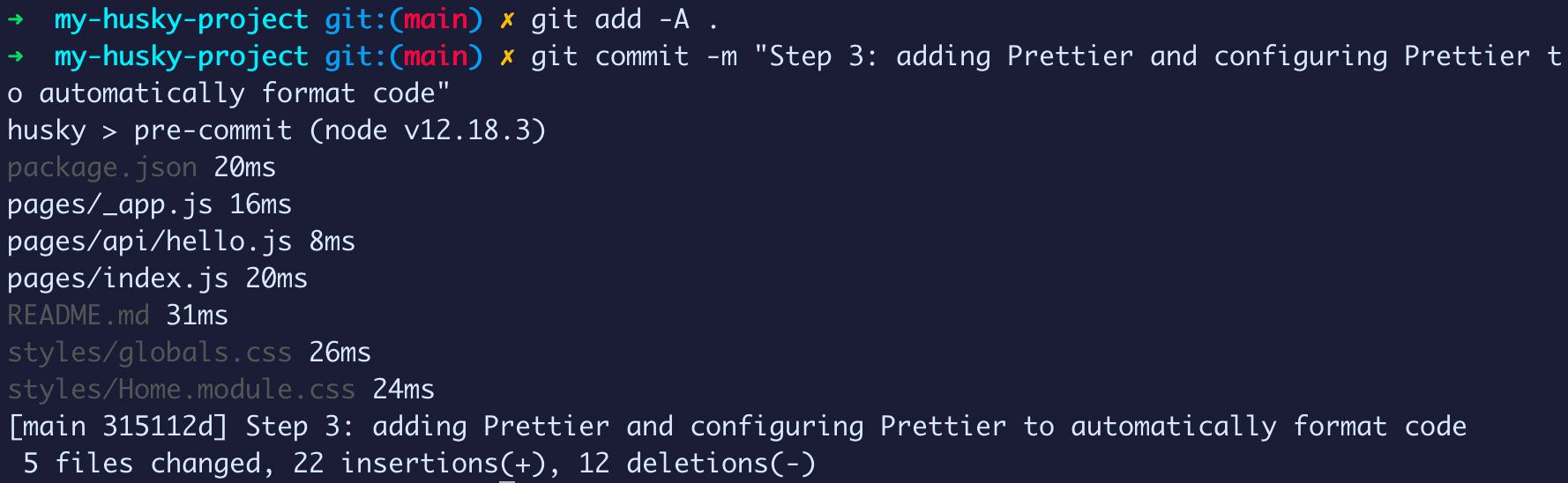 git-commit-husky-precommit-prettier