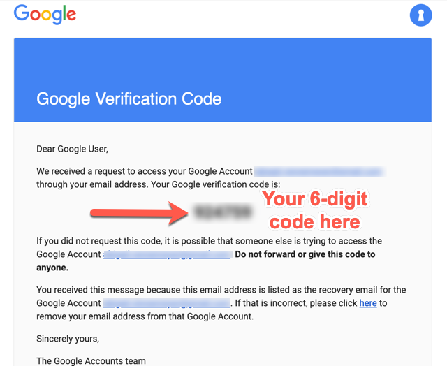 google-email-six-digit-code